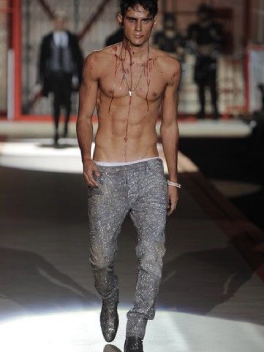 Dsquared2 fw2010 muddy glitter skinny jeans
